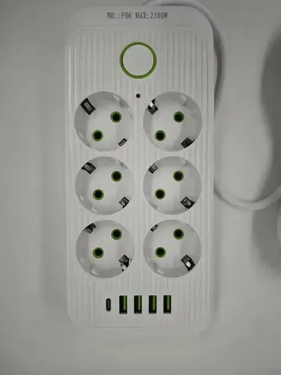 Сетевой фильтр Artdem с предохранителем, удлинитель сетевой 5м, 2500 Вт, 5 метров, 6 розеток