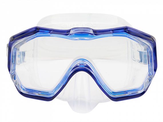 Набор маска+трубка в сумке Sargan Панорама-М прозрачный/синий