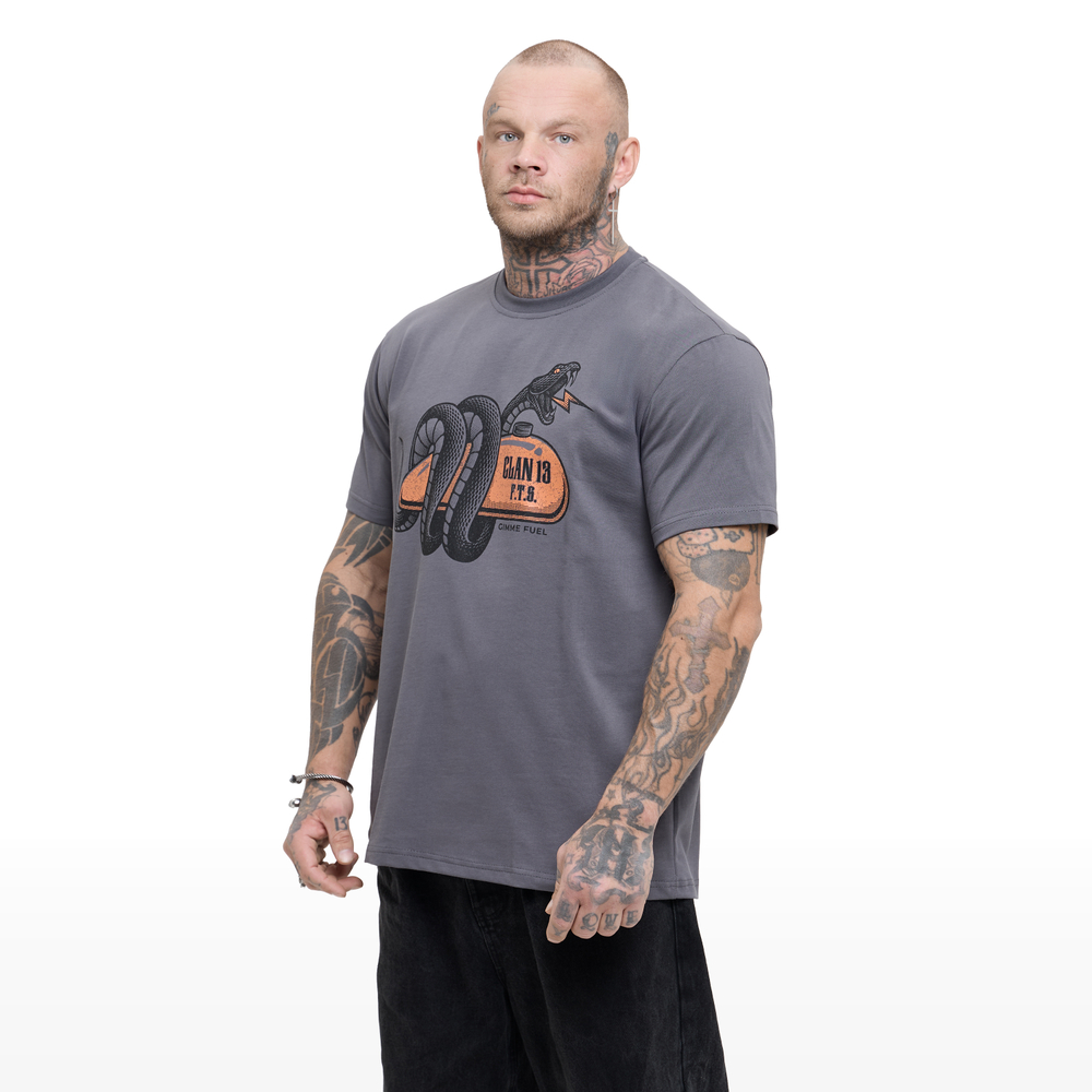 Футболка CLAN13 GASOLIN SNAKE, серый