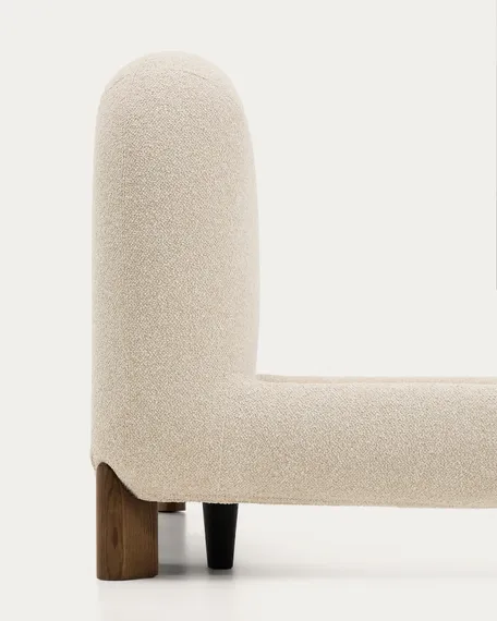 Кровать Odina из букле цвета экрю со съемным чехлом 160 x 200 см