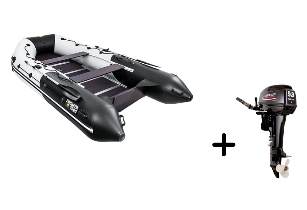 Ривьера 3800 слань+киль + PARSUN T 9.9 (15) BMS (комплект лодка + мотор)