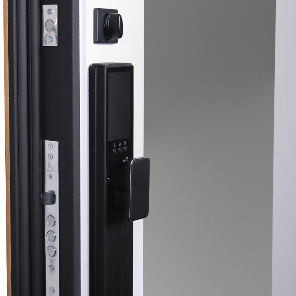 Стальная дверь "Макс 3D" с зеркалом (биометрический замок Y12). Заказная модель.