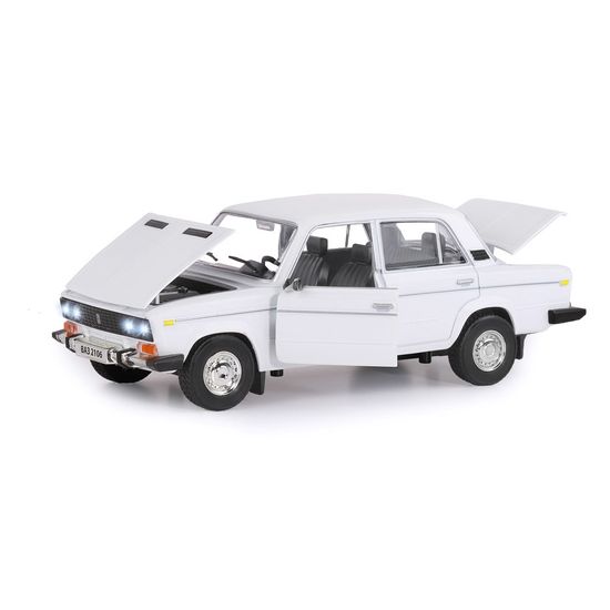 Модель машины  ТМ АВТОПАНОРАМА 1/22 ВАЗ 2106, белый (свет, звук) JB1200163
