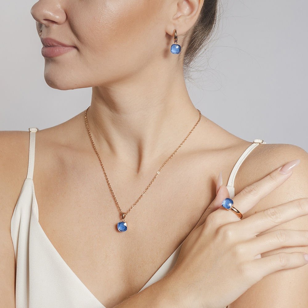 Кольцо Qudo FIRENZE 16.5 (G) Light Sapphire 107001/40-4715 16.5 размер 16,5