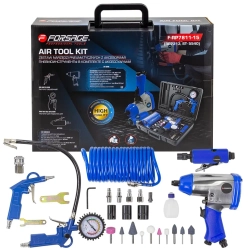 Набор инструментов пневматических с аксессуарами 15пр(гайковерт-320н/м,пневмозач.машинка-цанга 6мм,25000об/мин,подкачка,продувоч.пистолет,шланг5м) Forsage F-RP7811-15 (RP7313, ST-5540)
