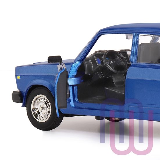 Модель машины ТМ АВТОПАНОРАМА 1/24 ВАЗ 2107, синий (свет, звук) JB1200158