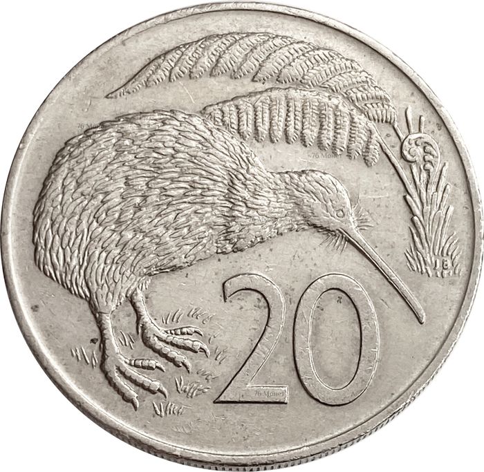 20 центов 1967-1985 Новая Зеландия. Птица киви 