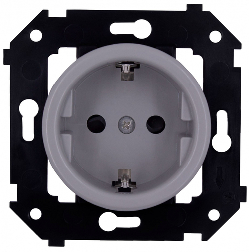 Розетка с З.К. (скрытый монтаж), Титан B3-101-26