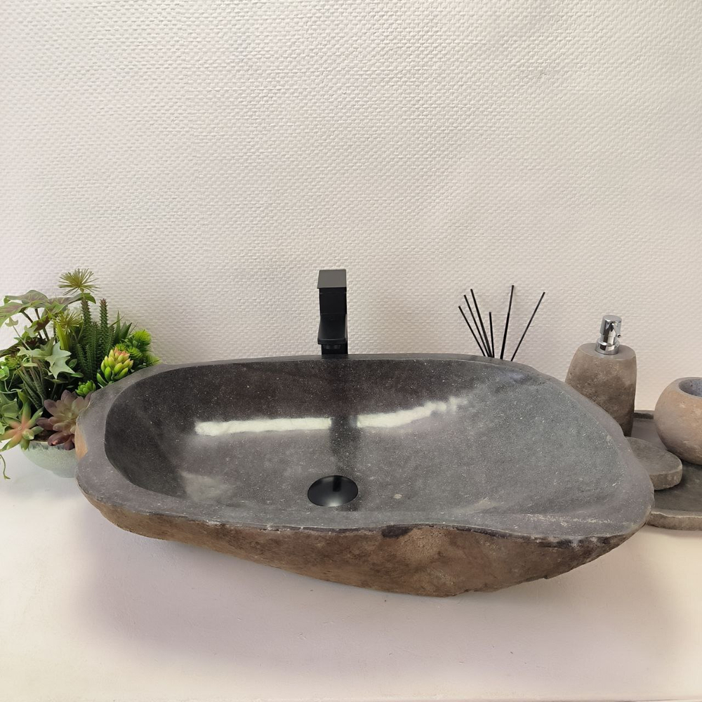 Раковина из речного камня RS-63607 (70*48*16) 0124