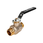 Кран шаровой полнопроходной STOUT - 1/2" (НР/НР, PN40, Tmax 150°C, ручка-рычаг черная)