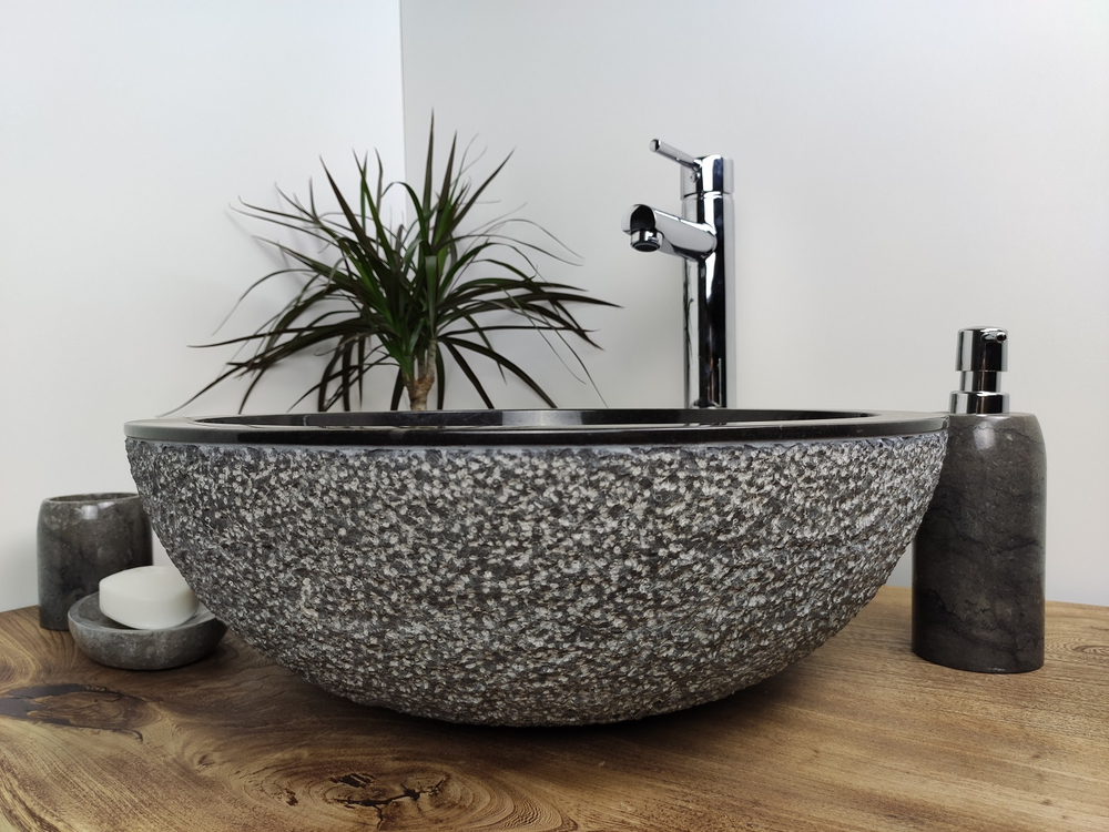 Раковина из мрамора Bowl Dotted Black BM-60027 45*45*17