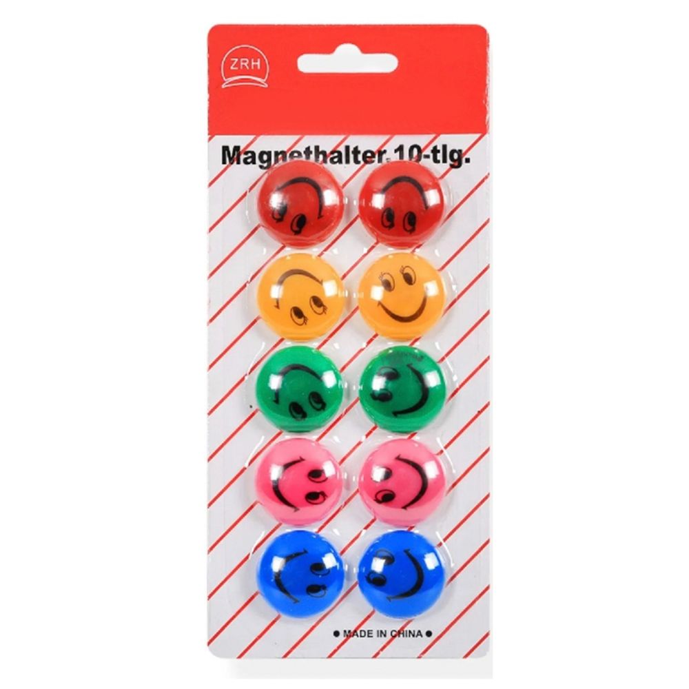 Набор магнитов Basir для магнитно-маркерной доски, &quot;Смайлики&quot; разноцветные, 30 мм, 10 шт