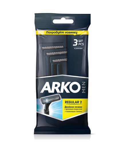 Arko Men Станок одноразовый Regular 2, c двумя лезвиями, 3 шт