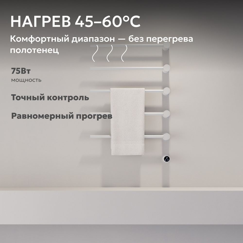 Полотенцесушитель электрический ABBER Charme AH4005MW белый матовый