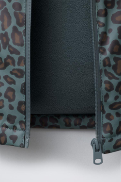 ZARA ПРОРЕЗИНЕННЫЙ ДОЖДЕВИК С ПРИНТОМ WATER RESISTANT, НЕФТЯНОЙ