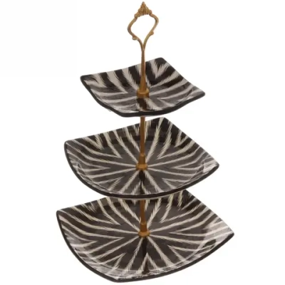 Этажерка для фруктов 3-х ярусная квадратная Риштанская керамика