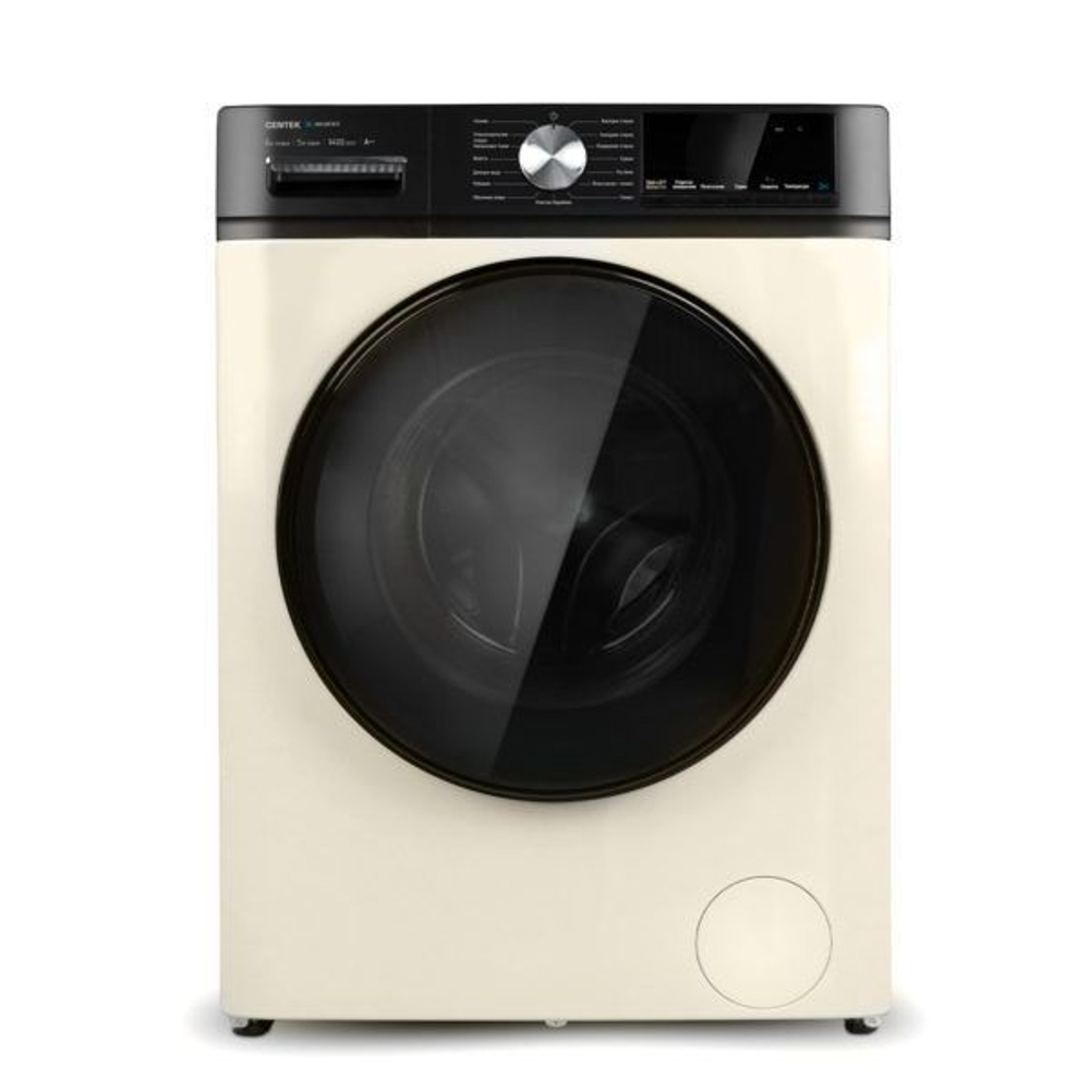 Стиральная машина Centek Inverter с сушкой CT-1960 (бежевая), режим Smart,1400 об/мин, 16 программ, А+++, сенсорное управление, загрузка белья 8/5 кг (стирка/сушка), функция сушка, догрузка белья, воздушная стирка