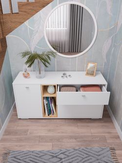 Комод "Ланс" К101 (дуб бунратти/белый), ДСВ Мебель