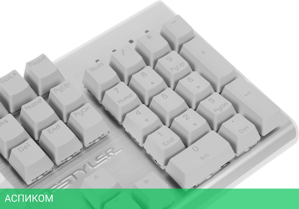 Клавиатура A4Tech Fstyler Neon серый/белый (FS100)