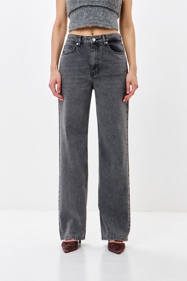Джинсы wide leg серого цвета