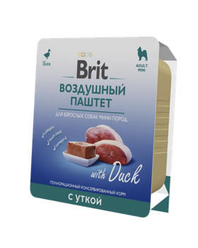 Brit Premium Воздушный паштет для собак мини пород Утка 100гр.