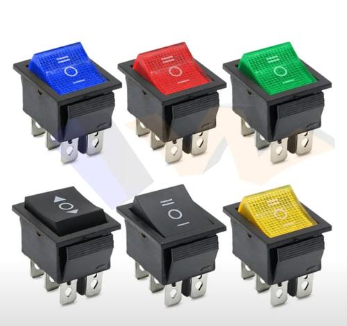 Выключатель KCD4-203N-C6-R/6P on-off-on