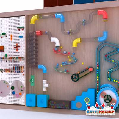 Детская интерактивная стена «Экоигра», с пневмолабиринтом и мозайкой