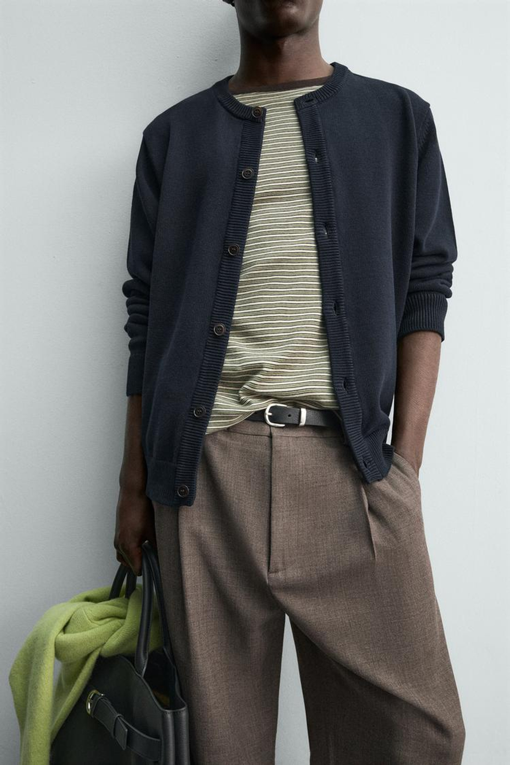 ZARA КАРДИГАН ИЗ ХЛОПКА КЛАССИЧЕСКОГО КРОЯ, МОРСКОЙ ТЕМНО-СИНИЙ