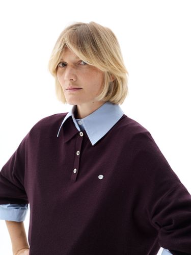 Винная трикотажная футболка-поло