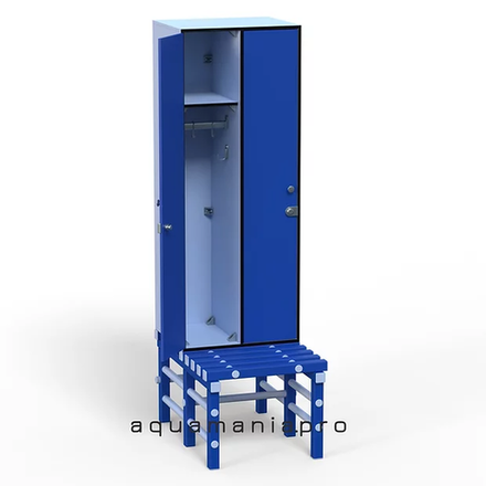 Шкаф 2:1 + скамейка (ПВХ) - ЛДСП | 600x500x1500 мм