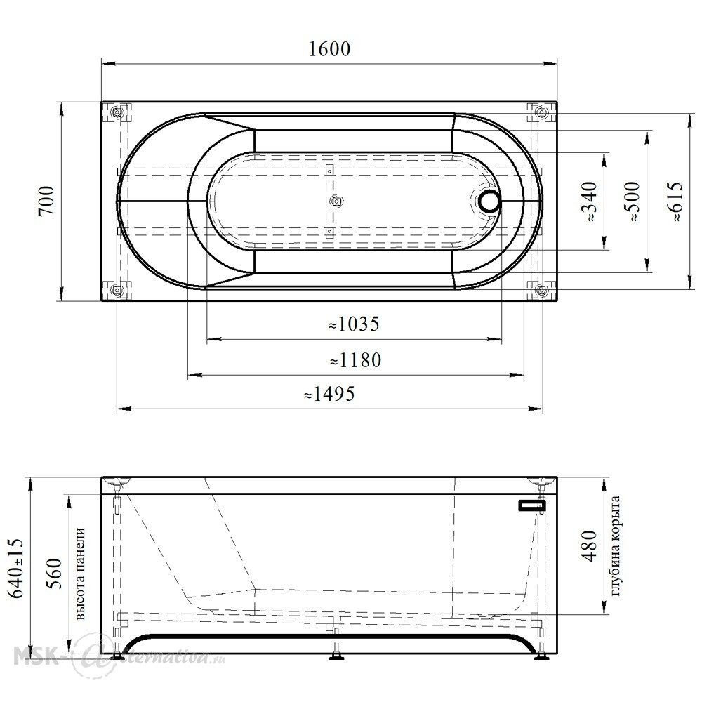 Акриловая ванна Radomir Vanessa (Радомир Ванесса) Виктория 160х70, с каркасом