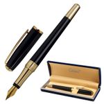 Ручка подарочная перьевая GALANT "LUDUS", корпус черный, детали золотистые, узел 0,8 мм, 143529