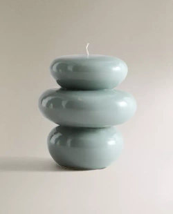 ZARA HOME ФИГУРНАЯ СВЕЧА «КАМНИ», СИНИЙ