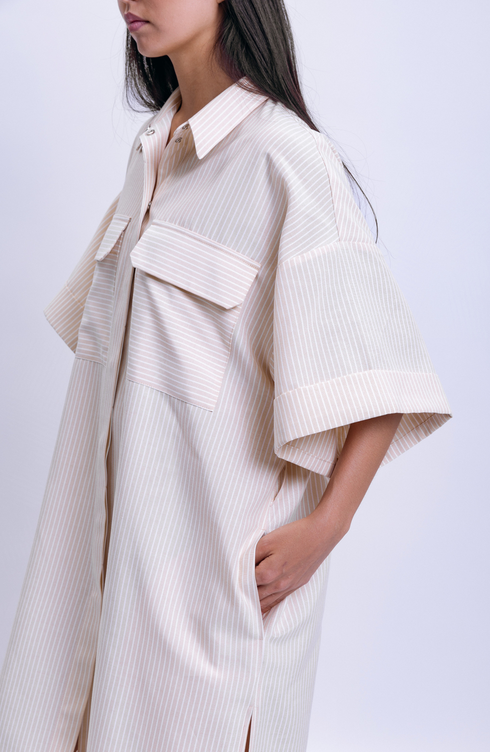 Платье-рубашка с коротким рукавом