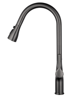 Смеситель для кухни с выдвижным изливом WONZON & WOGHAND, Темный графит (WW-AE54123-BGG)