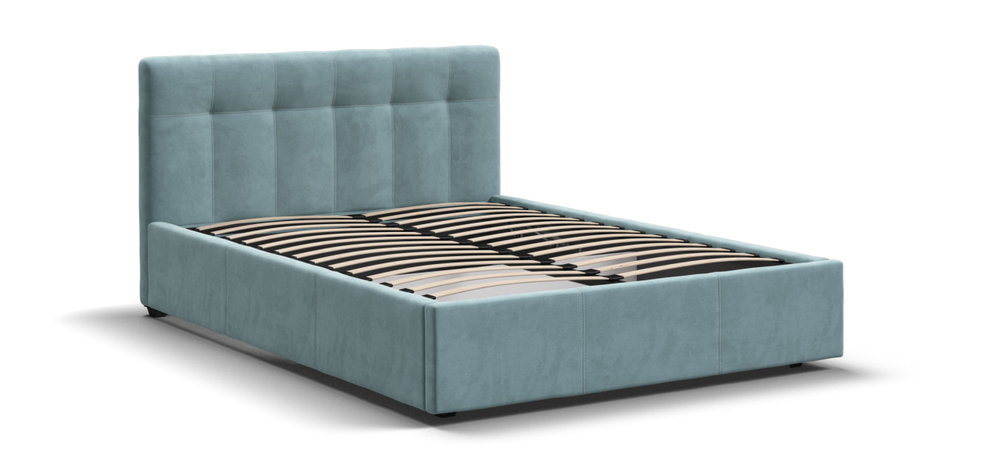 Белла Кровать+ПМ 140 Велюр Монолит аква