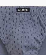 Мужские трусы слипы спорт Atlantic, набор 3 шт., хлопок, темно-синие + голубые + серые 3MP-177