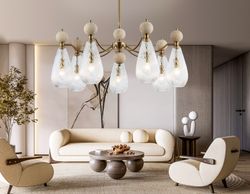 Ambrella Люстра на штанге с травертином Ceramo Modern LH53287