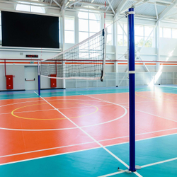 Волейбольные стойки универсальные со стаканами и механизмом натяжения троса ZAVODSPORTA