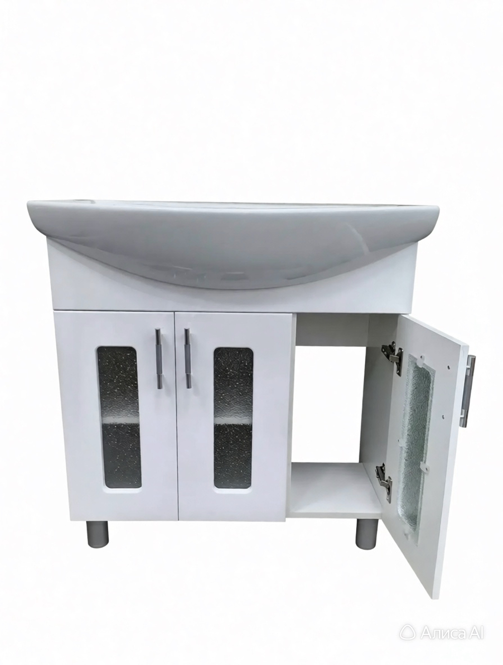 Комплект мебели Идеал 80 - зеркало с тумбой и раковиной Балтика