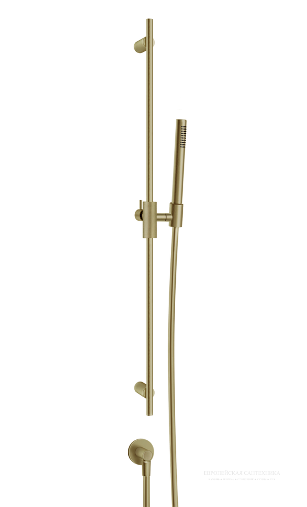 Штанга Anello Gessi, h900 мм, с душевой лейкой и отводом воды, цвет Brass Brushed PVD