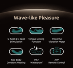 Зеленый вибратор-кролик 24,6см с функцией вылизывания и нагревом Zalo Ares G-Spot Rabbit Vibrator Turquoise Green