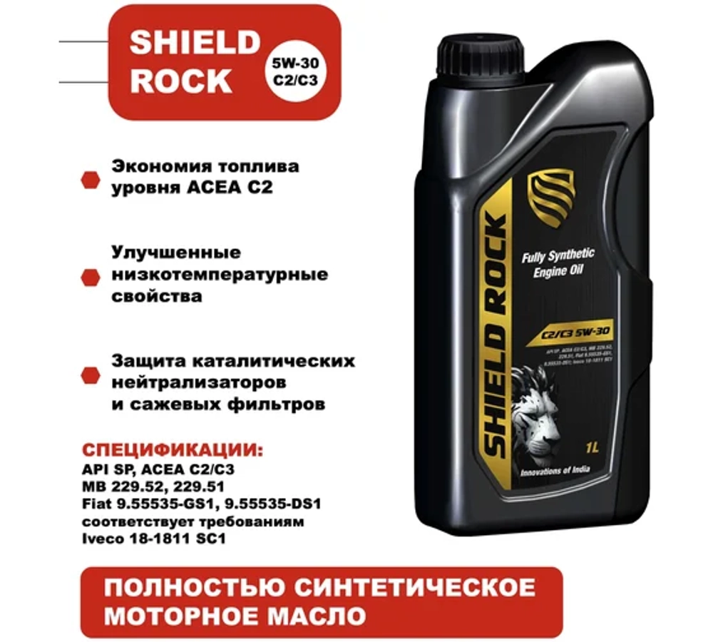 Моторное масло Shield Lubricants SHIELD ROCK C2/C3 5W-30 1 л