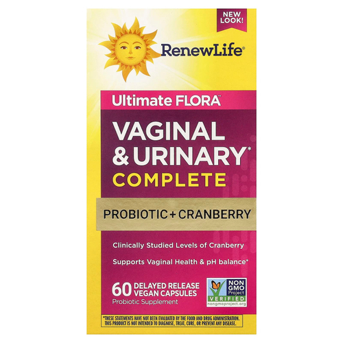 Renew Life, Women's Wellness, Vaginal & Urinary Complete, 60 Vegetarian Capsules