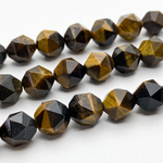 Бусины Тигровый глаз крупной огранки, размер около 10 мм, цена за 10 шт