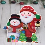 Украшение новогоднее «Дед Мороз и снеговик 37 см