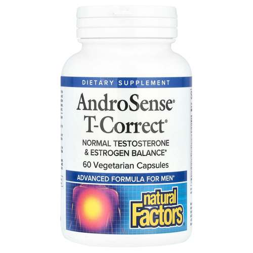 Natural Factors, AndroSense® T-Correct, 60 вегетарианских капсул