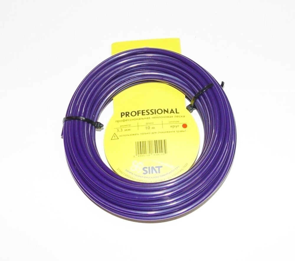 Леска для триммера "SIAT" Профессионал, армированная, черная, круглая, 3,3 мм, 10 метров (556015)
