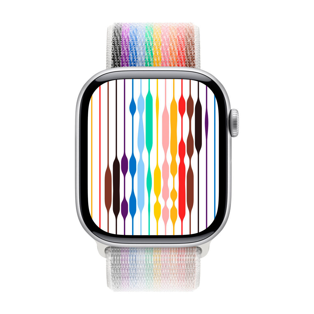 Умные часы Apple Watch Series 11 GPS, 46mm, Silver Aluminium Case with Pride Edition Sport Loop