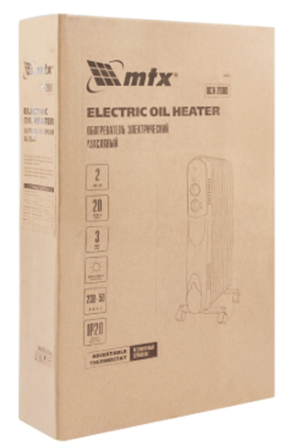 Масляный обогреватель MTX OCH-2000, 230 В, 2000 Вт MTX